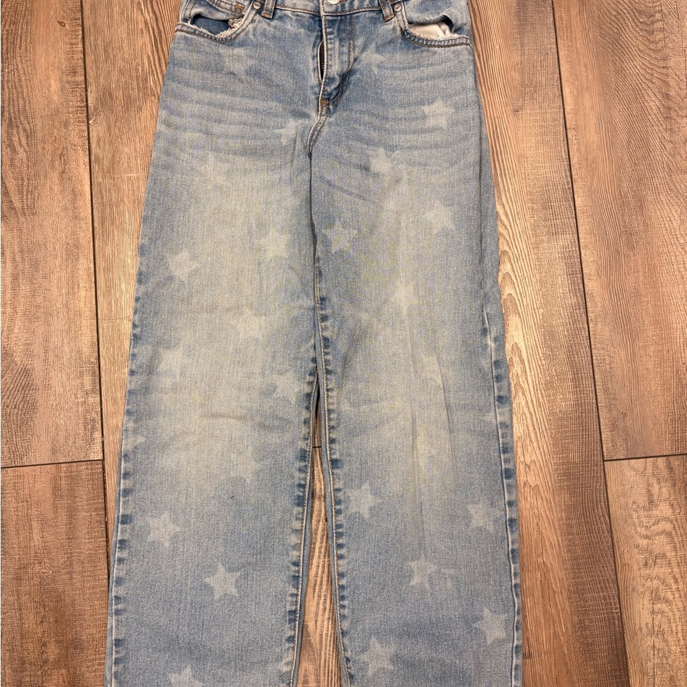 Kids Star Patterned Blue Jeans